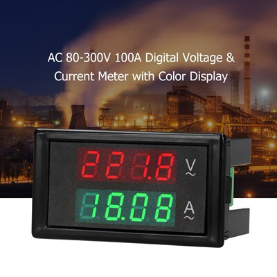 AC 80-300V 100A Digital Voltmeter Ammeter Amperage Tester