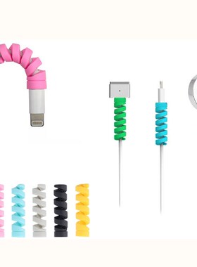 100pcs/lot Silicone Spiral Cable Protector USB Charging line