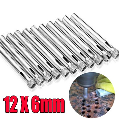 12 Pcs 6mm Diamond Holesaw Drill Bit Tool for Ceramic Porcel
