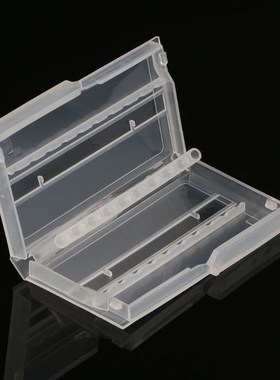 10 Holes Nail Drill Bit Case Plastic Empty Storage Box Milli