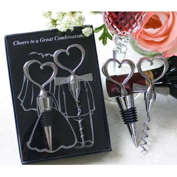 Love Heart Corkscrew Wine Bottle Opener Wine Stopper Wedding
