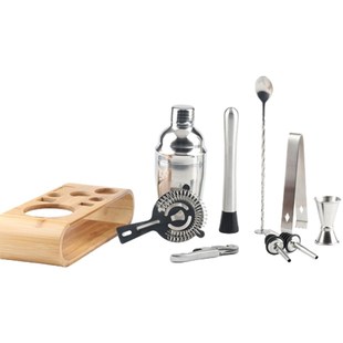 10 Piece Set Stainless Steel Cocktail Set Bar Bartending Too