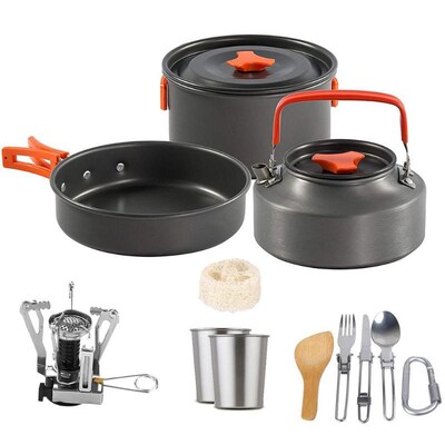 *1 Set Outdoor Pots Pans Camping Cookware Picnic Cooking Set