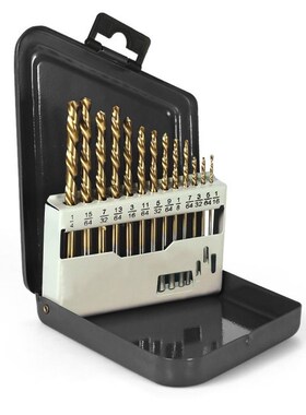 13pcs Left Handed Drill Bit Set M2 HSS extractor with Titani