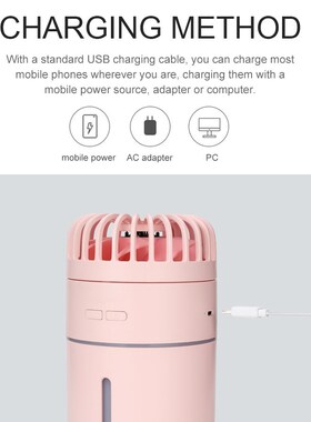 2000 mAh Battery Fan with Air Humidifier 400ML USB Aroma Ess