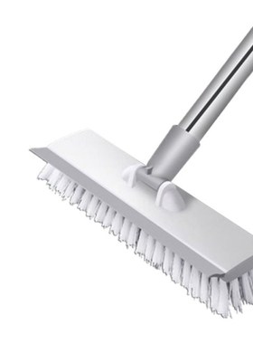 2 In 1 Floor Scrub Brush with Scraper Long Handle Stiff Bris