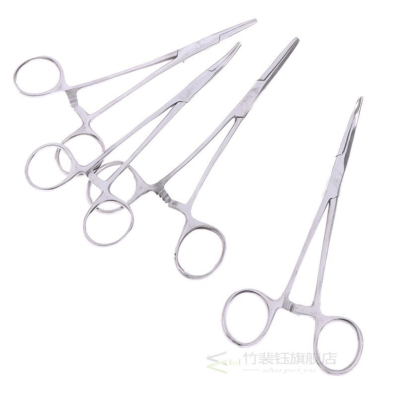 Hemostatic Clamp Forceps Straight & Curved Tweezers Medical