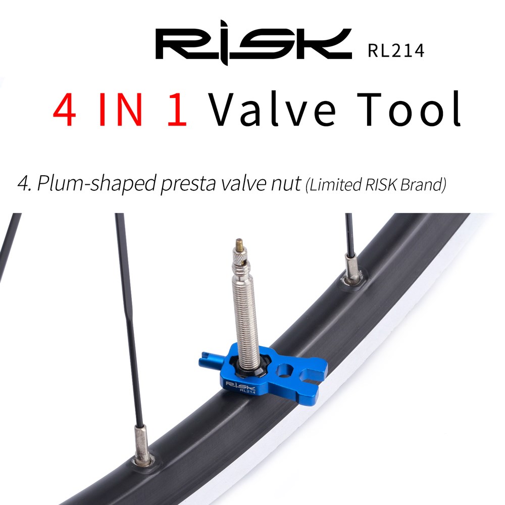 RISK 4 In 1 Bike Valve Core Wrench and Presta Tire Valve cap