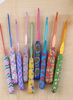 8/9pcs Sewing Hand Crochet Hook Set Kit Ceramic Handle Needl