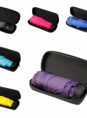 Mini Five-folding Travel Umbrella with EVA Case 6 Ribs Ponge
