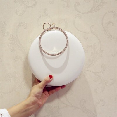2021 Factory Price Leather Round Shaped Evening Bags Fashion