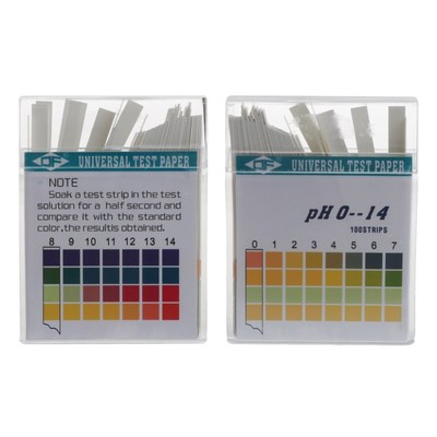 100 Strips 0-14 PH Alkaline Acid Indicator Paper Water Saliv