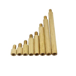 10Pcs/lot M2 Brass Round Knurl Male Female Standoff Threaded