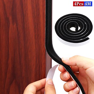 4Pcs/Set Foam Insulation Tape for Doors and Windows, 4M Self