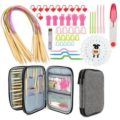 60CM Circular Knitting Needles Set Crochet Hooks with Storag