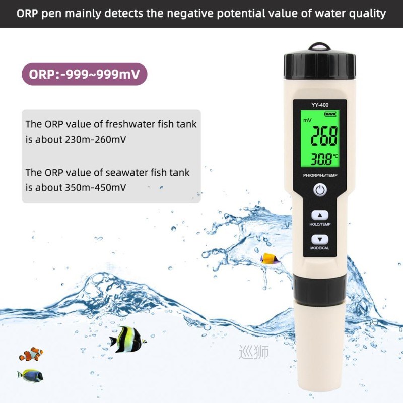 Portable Dissolved Hydrogen H2 Meter Digital pH Orp Tester F