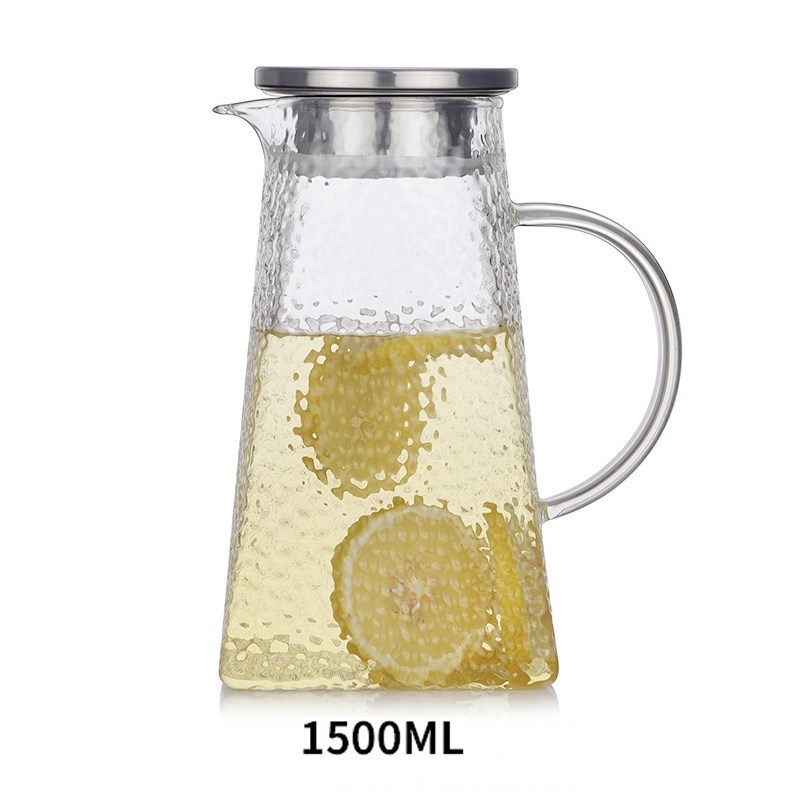 1200ml/1500ml/1800ML Transparent Glass Water Jug Heat Resist