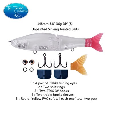 unpainted swimbait DIY fishing lure jointed bait CF LURE slo