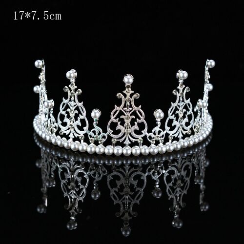 Pearl crown queen birthday cake decoration small princess