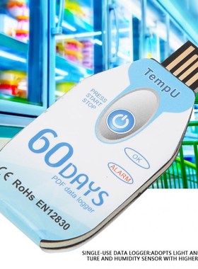 Temperature and Humidity Data Logger Single Use PDF Report U