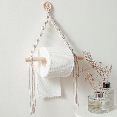 Toilet Paper Holder Tapestry Macrame Vintage Hand-woven Tape