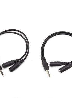 2PCS 3.5mm Stereo Audio 1Male to 2 Female Headphone Y Splitt