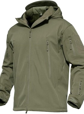 Tactical Jacket Men's Hooded Military Thermal Fleece Water R
