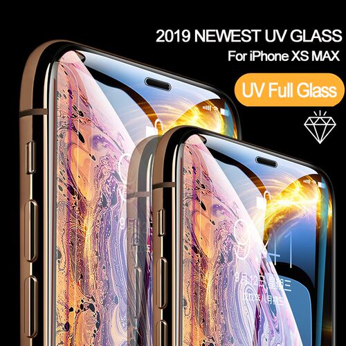 Nano Liquid UV Glue Tempered Glass For iPhone XS MAX XR X Sc
