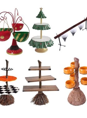 Christmas Snack Stand Food Serving Tray Cupcake Holder Desse