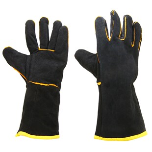 1 Pair Heavy Duty Welding Gloves Cowhide Black Mig Welding G