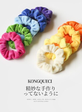 Autumn and winter candy color soft velvet hair circle cute g