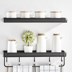 Metal Shelf Wall Storage Tray with Hooks Towel Bar Shower St