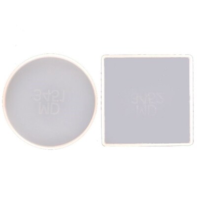 2Pcs Round Square Coaster Resin Mold Kit Geode Agate Resin C