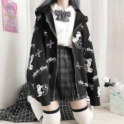 Gothic Coat Sweatshirt Women Fashion Spring 2021 Clothes Ins