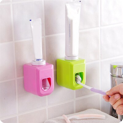 Automatic Toothpaste Squeezer Sticky Suction Pad Wall Mounte