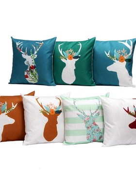 Christmas Pillow Case Sofa Waist Throw Cushion Cover Home