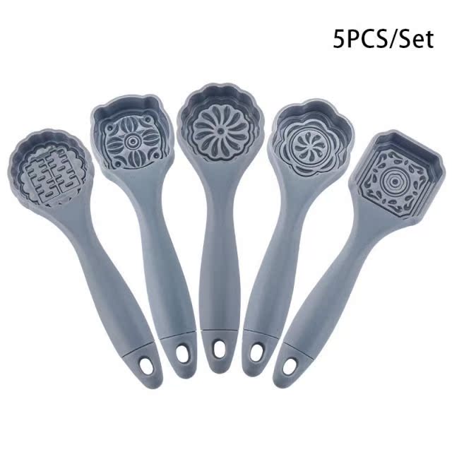 5pcs/set Mooncake Cookie Mold Moon Cake Mould Cutter Hand Pr