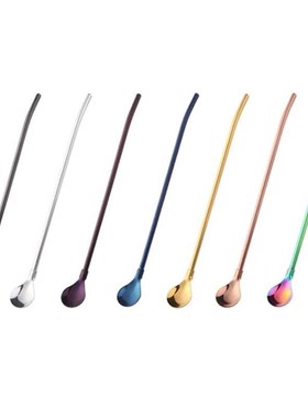 Paille longue en acier inoxydable  7 pièces, paille à boi