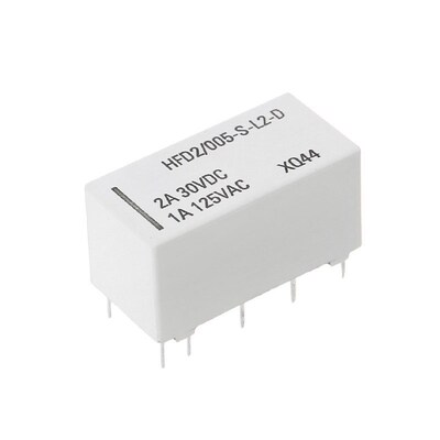 5V Coil Bistable Latching Relay DPDT 2A 30V DC 1A 125V AC HF
