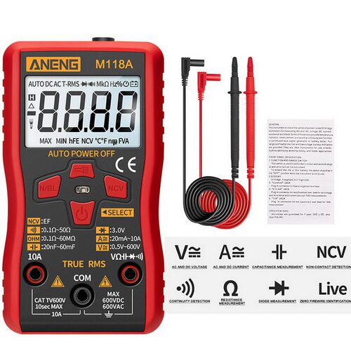 M118A Digital Mini Multimeter Tester Auto Mmultimetro True R