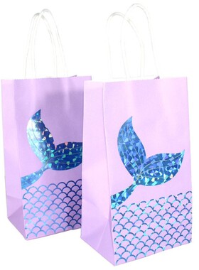 Mermaid Stamping Gold Gift Bags Under The Sea Mermaid Theme
