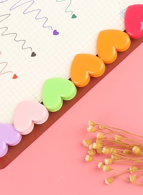 10pcs Love Heart Planner Paper Clip Plastic Bookmarks Kawaii
