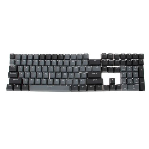 Dolch Black Gray Mixed Thick PBT 108 Keycaps OEM Cherry Prof