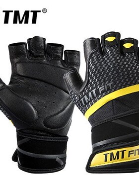 TMT Sheep Leather Gym Gloves Bodybuilding Weight Lifting Fit