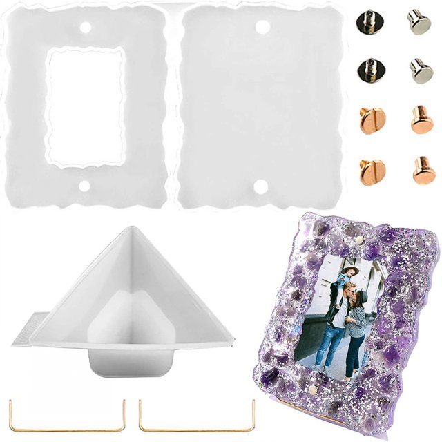 square photo frame set silicone casting resin molds for diy