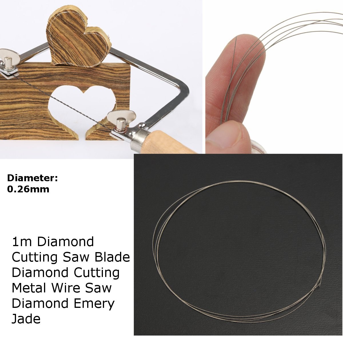1M Saw Blades Cutting Wire DIY Diamond Cut Wire for Emery Ja