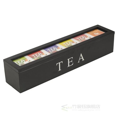 Coffe And Tea Box Organizer Wooden With Lid Coffee Tea Bag