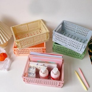 Plastic Storage Crate Folding Collapsible Storage Box Basket