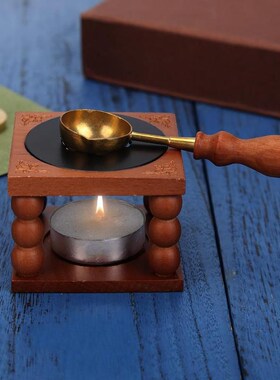 Retro Sealing Wax Furnace Stove Pot Wood Handle Sealing Wax