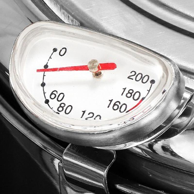 deep frying pot with a thermometer and filter mesh 304 stain